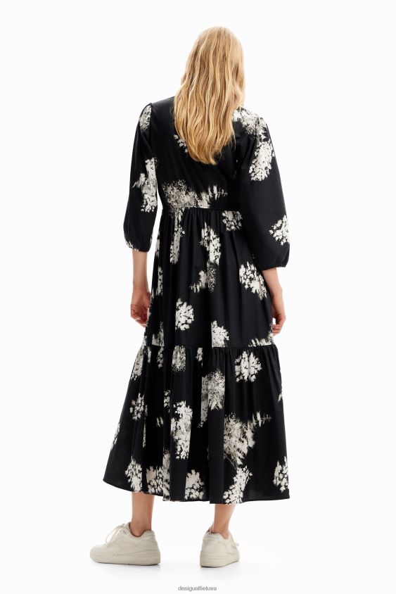 Desigual moterys gėlėta midi marškinėlių suknelė apranga S606BV139