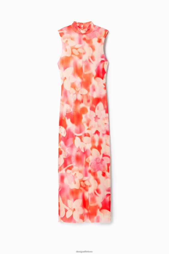 Desigual moterys gėlėta tiulio midi suknelė apranga S606BV287