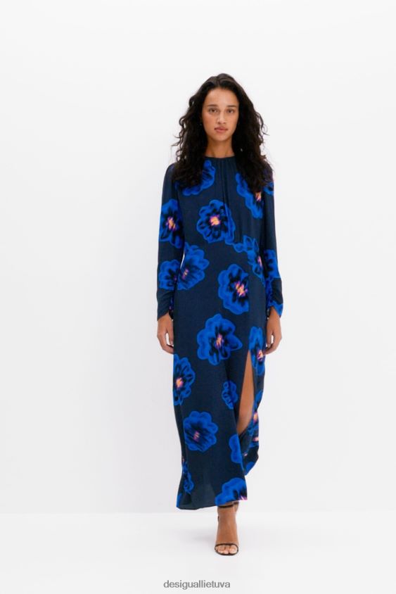 Desigual moterys ilga gėlėta suknelė su skeltuku apranga S606BV957