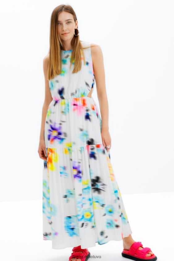 Desigual moterys ilga neryški iškirpta suknelė apranga S606BV744