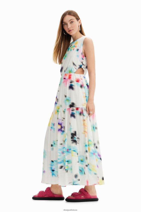 Desigual moterys ilga neryški iškirpta suknelė apranga S606BV744