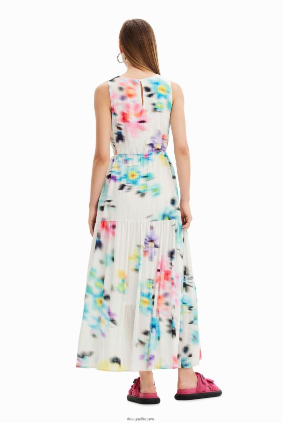 Desigual moterys ilga neryški iškirpta suknelė apranga S606BV744