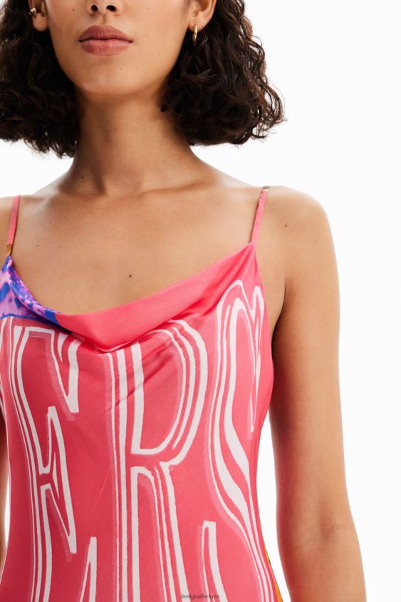 Desigual moterys koliažinio apatinio trikotažo midi suknelė apranga S606BV54