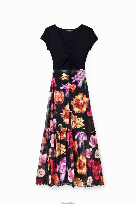 Desigual moterys m. christian Lacroix derinio gėlėta ilga suknelė apranga S606BV356