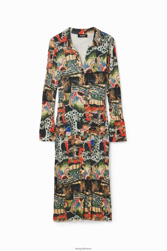 Desigual moterys m. christian Lacroix gobeleno midi suknelė apranga S606BV272