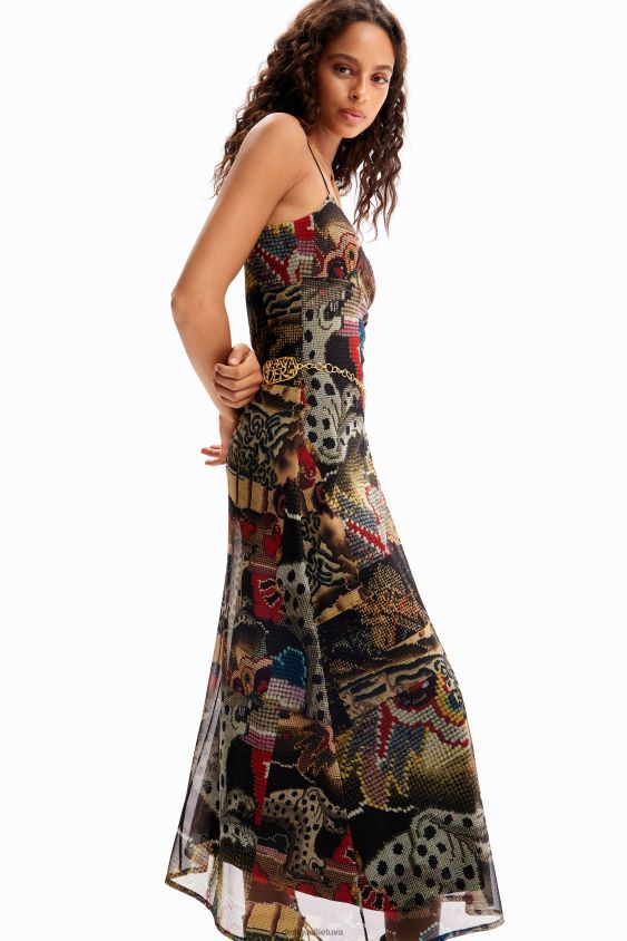 Desigual moterys m. christian Lacroix gobeleno midi suknelė apranga S606BV91