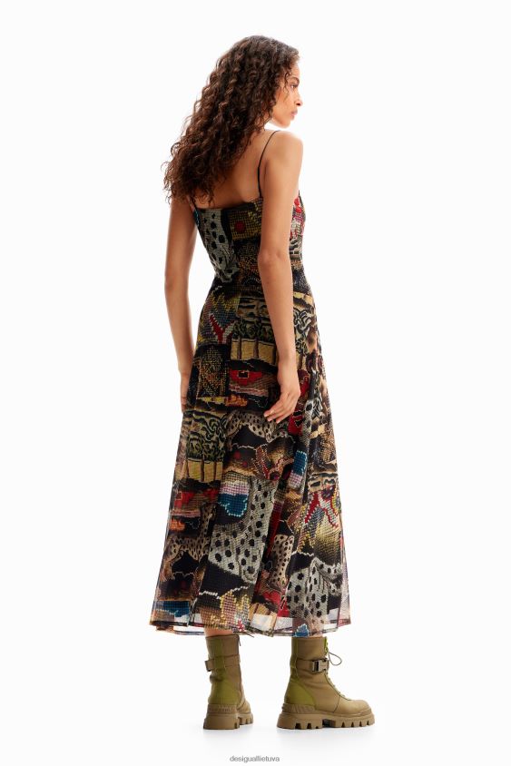 Desigual moterys m. christian Lacroix gobeleno midi suknelė apranga S606BV91