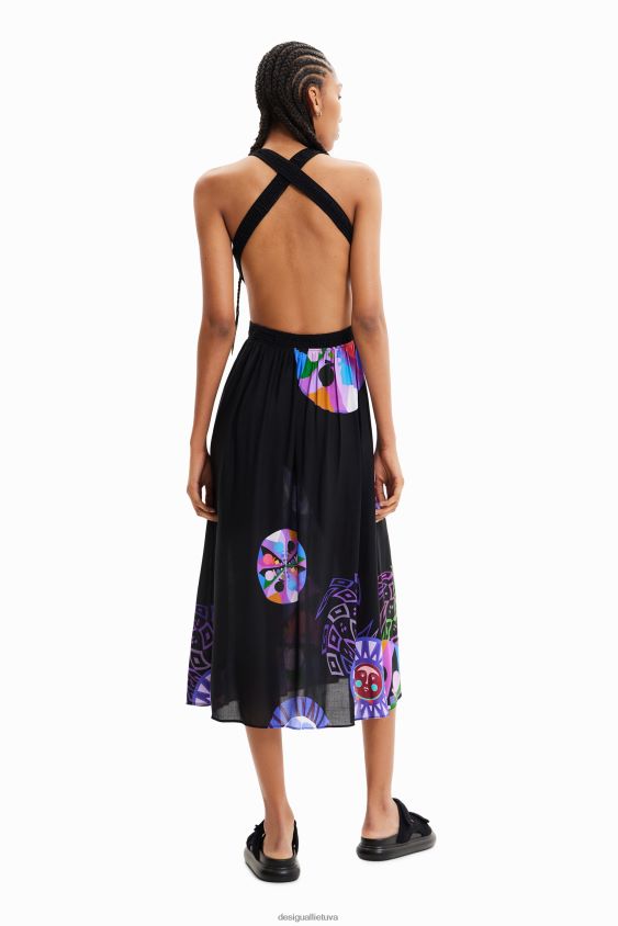 Desigual moterys m. christian Lacroix iškirpta midi suknelė apranga S606BV932