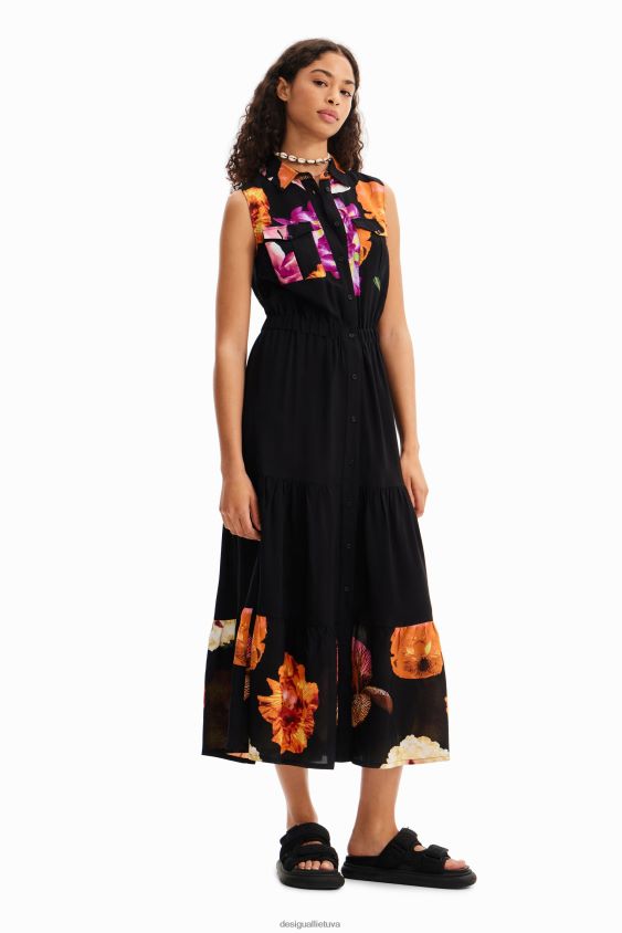 Desigual moterys m. christian Lacroix ilgi gėlėti marškiniai apranga S606BV35