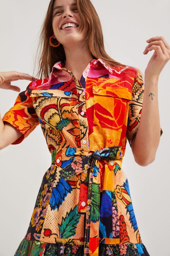 Desigual moterys m. christian Lacroix marškinėlių suknelė apranga S606BV989
