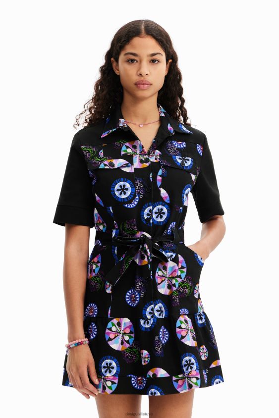 Desigual moterys m. christian Lacroix trumpų rutulinių marškinių suknelė apranga S606BV53