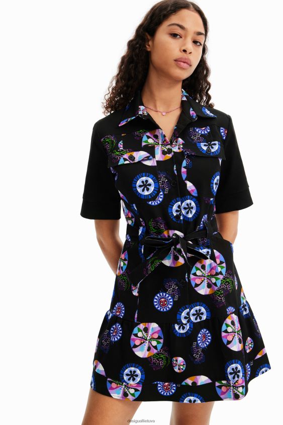 Desigual moterys m. christian Lacroix trumpų rutulinių marškinių suknelė apranga S606BV53