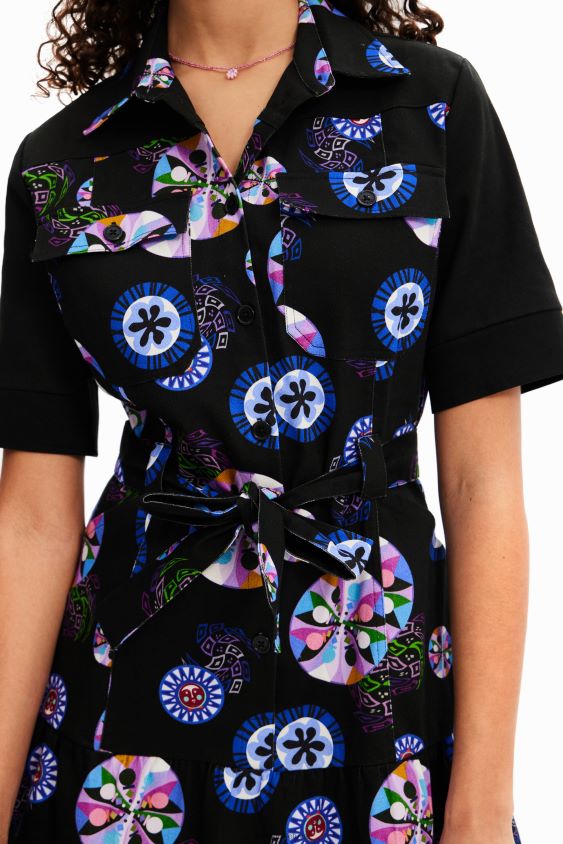 Desigual moterys m. christian Lacroix trumpų rutulinių marškinių suknelė apranga S606BV53