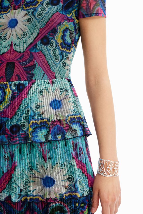Desigual moterys m. christian Lacroix trumpa daugiasluoksnė suknelė apranga S606BV6