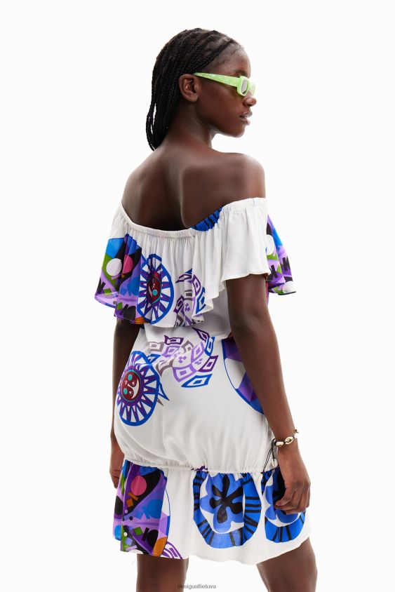 Desigual moterys m. christian Lacroix trumpa raukinių suknelė apranga S606BV497