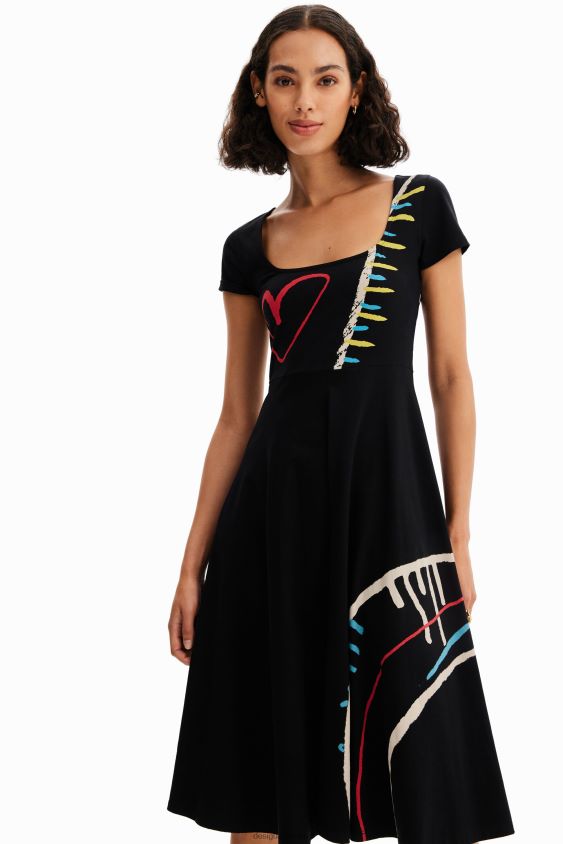 Desigual moterys meniška a-line megzta suknelė apranga S606BV860