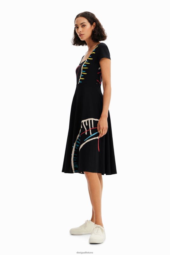 Desigual moterys meniška a-line megzta suknelė apranga S606BV860