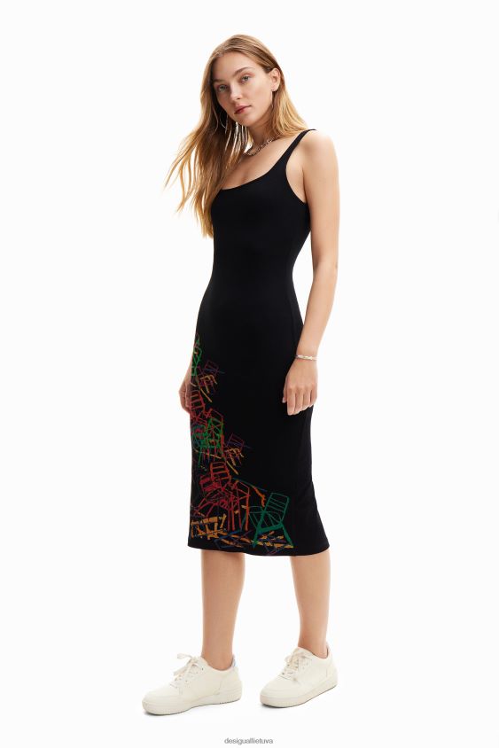 Desigual moterys meniška plona suknelė su petnešėlėmis apranga S606BV321