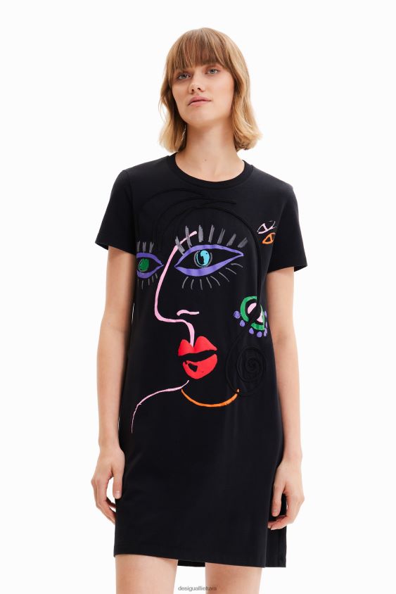 Desigual moterys meniška veido marškinėlių suknelė apranga S606BV330
