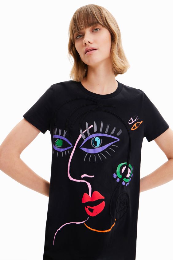 Desigual moterys meniška veido marškinėlių suknelė apranga S606BV330