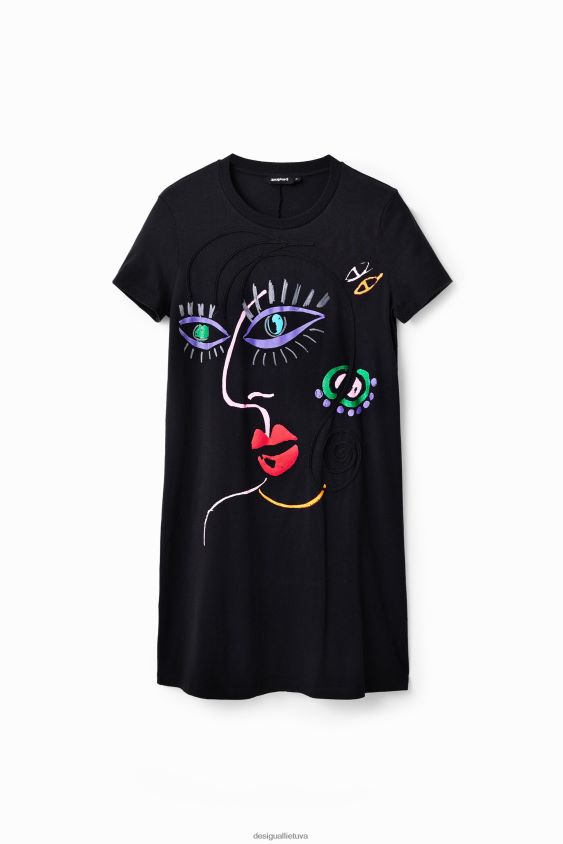 Desigual moterys meniška veido marškinėlių suknelė apranga S606BV330
