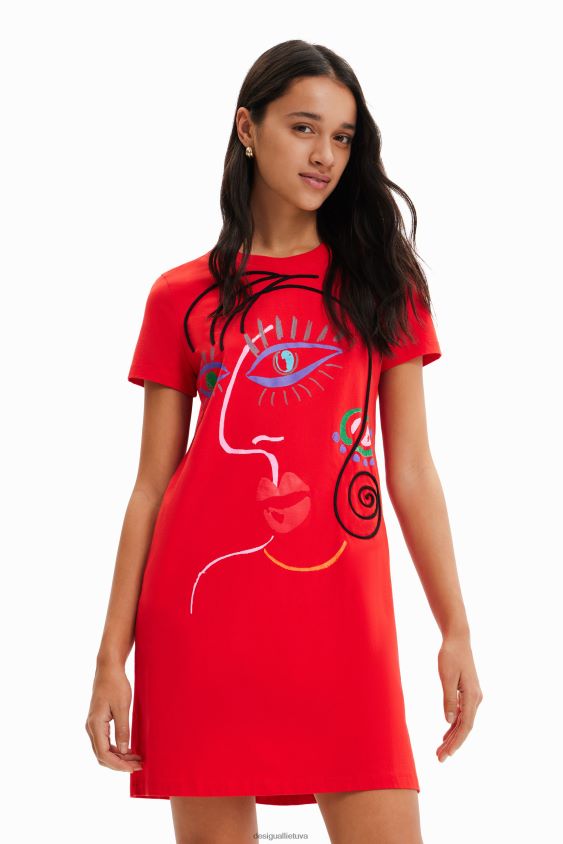 Desigual moterys meniška veido marškinėlių suknelė apranga S606BV945