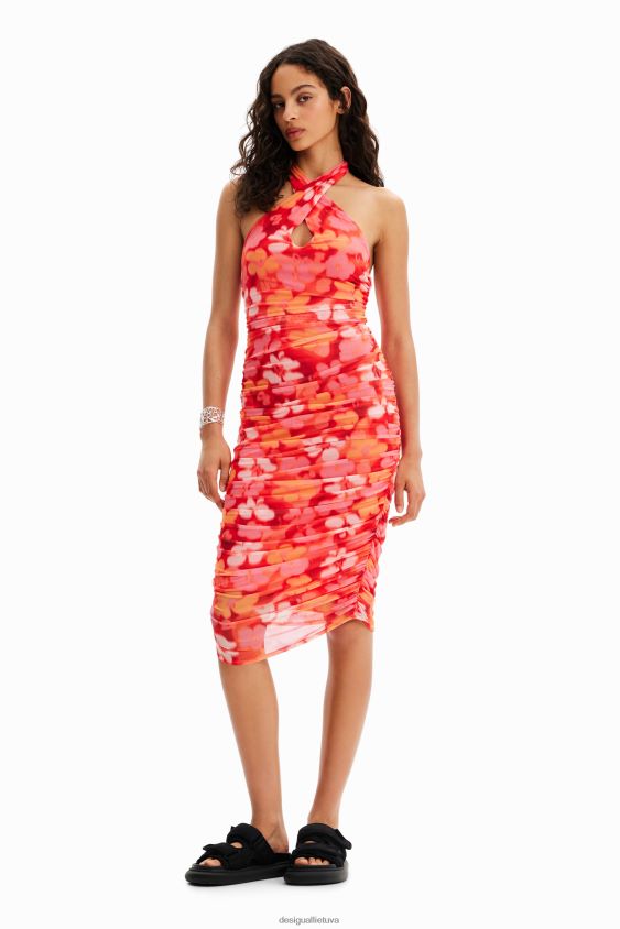 Desigual moterys midi suknelė su gėlėmis apranga S606BV364