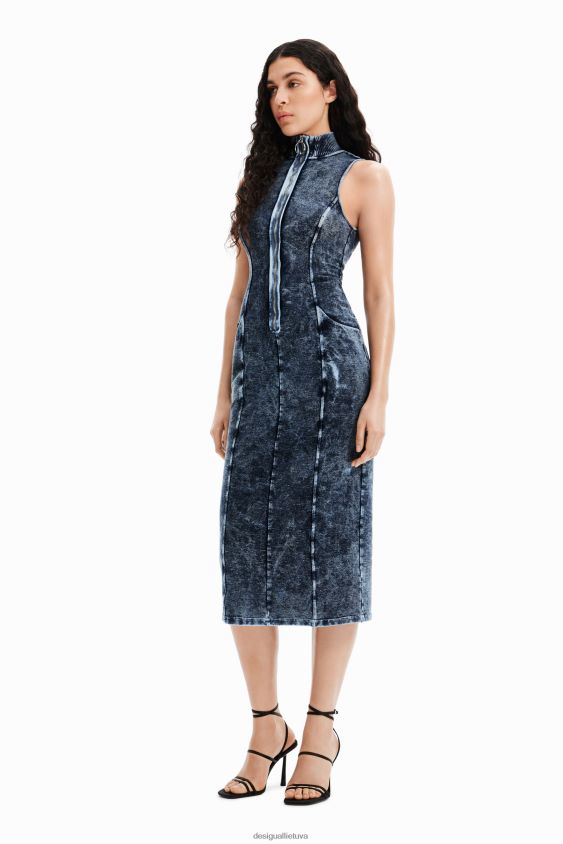Desigual moterys nathy peluso midi suknelė su užtrauktuku apranga S606BV1166