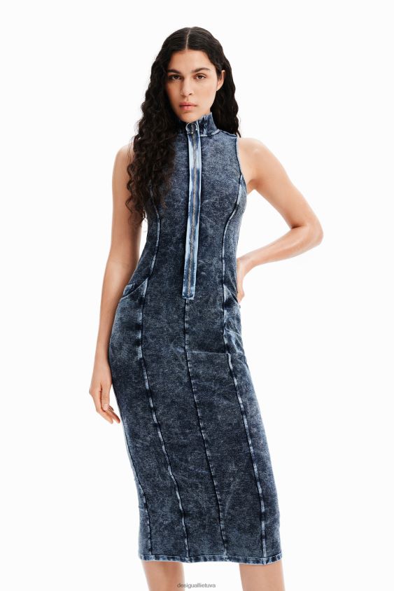 Desigual moterys nathy peluso midi suknelė su užtrauktuku apranga S606BV1166