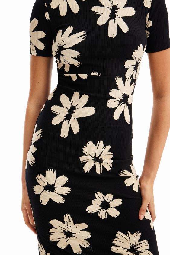 Desigual moterys plona meniška gėlėta midi suknelė apranga S606BV184