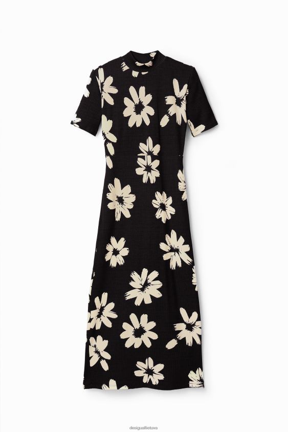 Desigual moterys plona meniška gėlėta midi suknelė apranga S606BV184