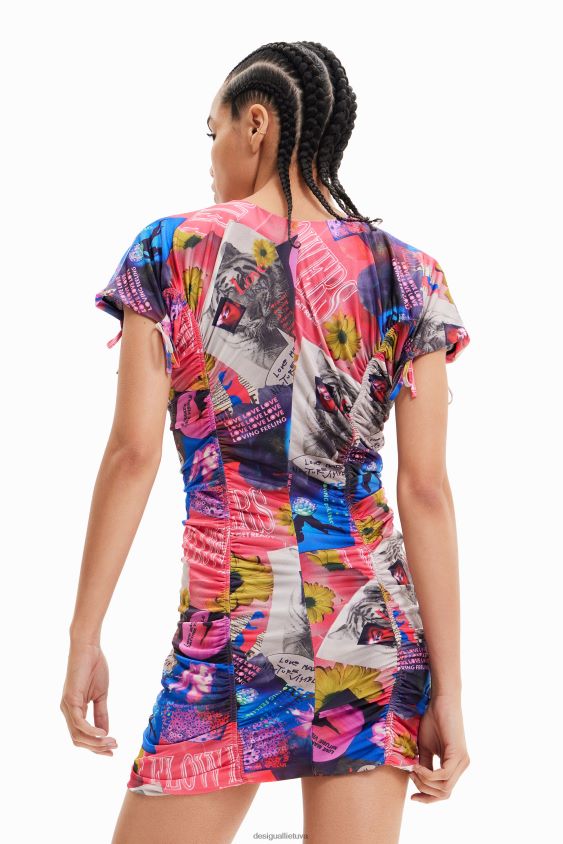 Desigual moterys plona riesta koliažo mini suknelė apranga S606BV728