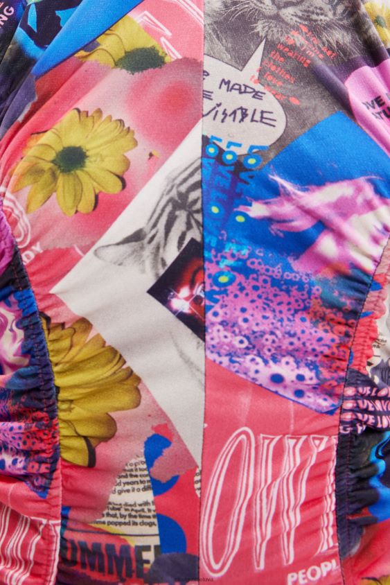 Desigual moterys plona riesta koliažo mini suknelė apranga S606BV728