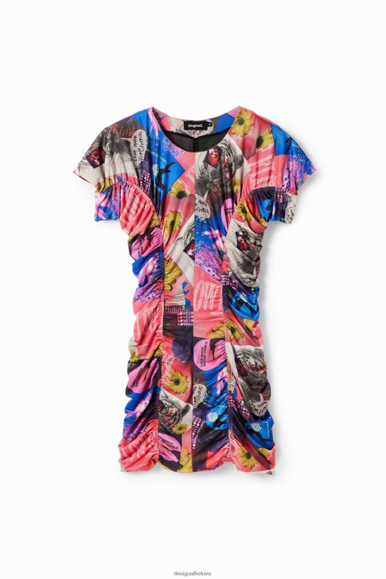 Desigual moterys plona riesta koliažo mini suknelė apranga S606BV728