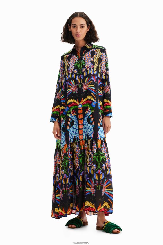 Desigual moterys stella jean maxi marškinėlių suknelė apranga S606BV20