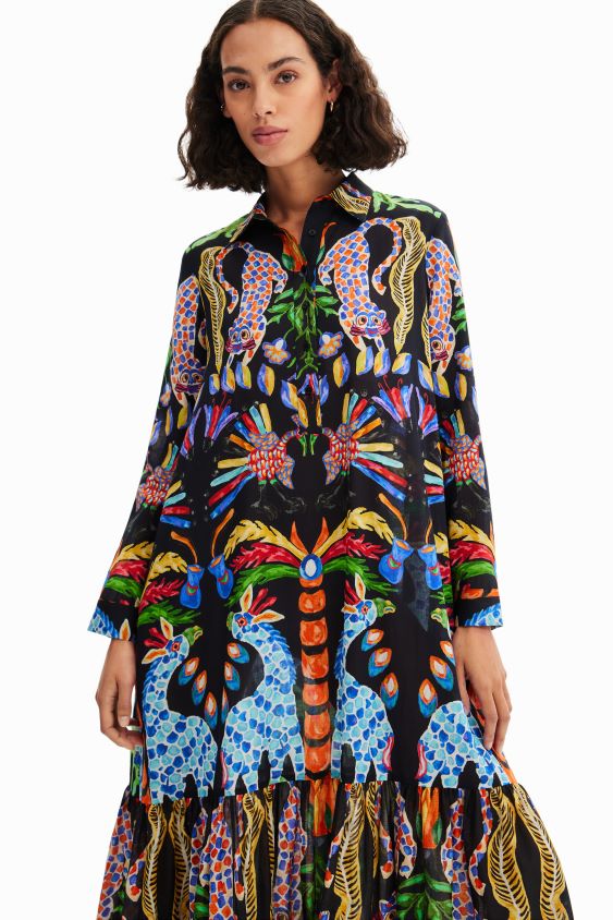 Desigual moterys stella jean maxi marškinėlių suknelė apranga S606BV20