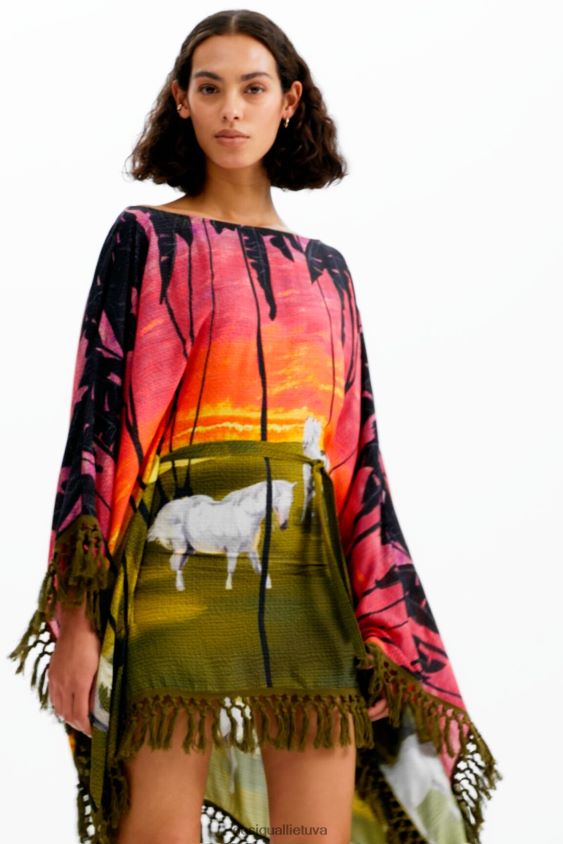 Desigual moterys stella jean trumpa pončo suknelė apranga S606BV333