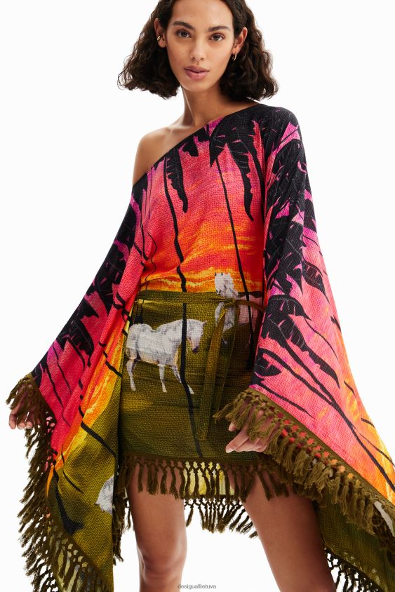 Desigual moterys stella jean trumpa pončo suknelė apranga S606BV333