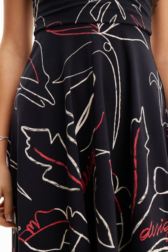 Desigual moterys tropinė trikotažo suknelė su juostele apranga S606BV973