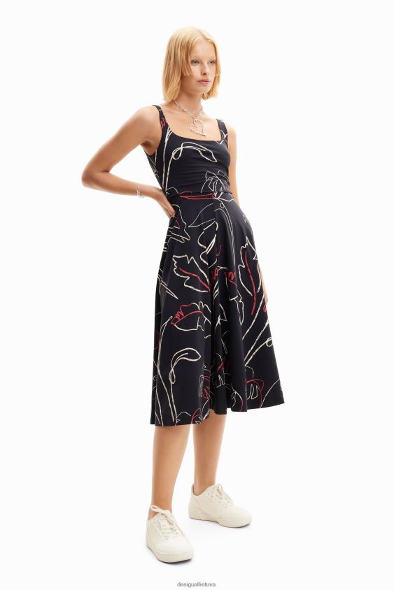 Desigual moterys tropinė trikotažo suknelė su juostele apranga S606BV973