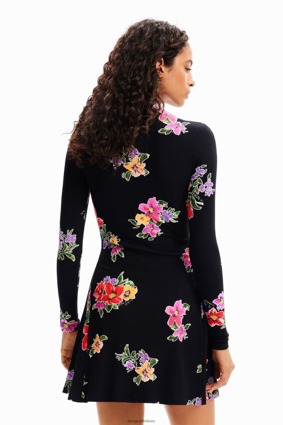 Desigual moterys trumpa gėlėta čiuožimo suknelė apranga S606BV17