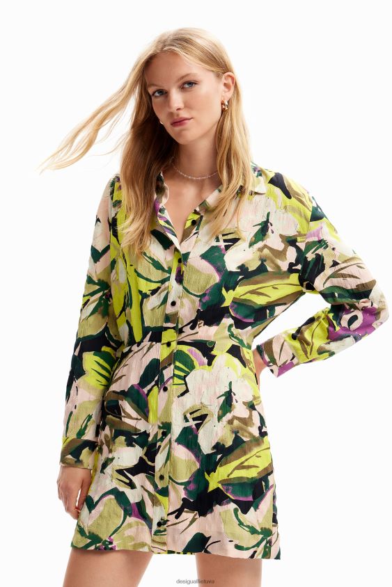 Desigual moterys trumpa gėlėta marškinių suknelė apranga S606BV158