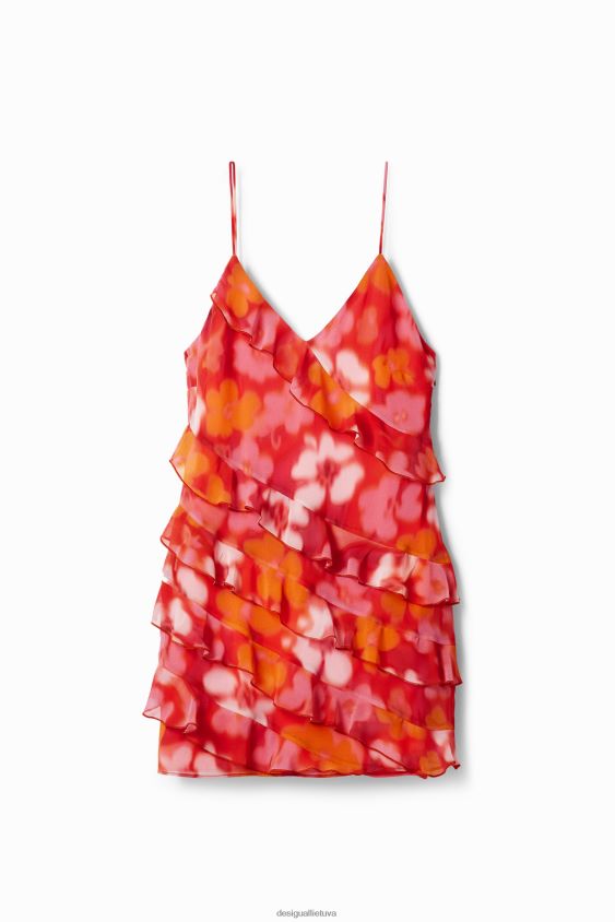 Desigual moterys trumpa gėlėta raukinė suknelė apranga S606BV472