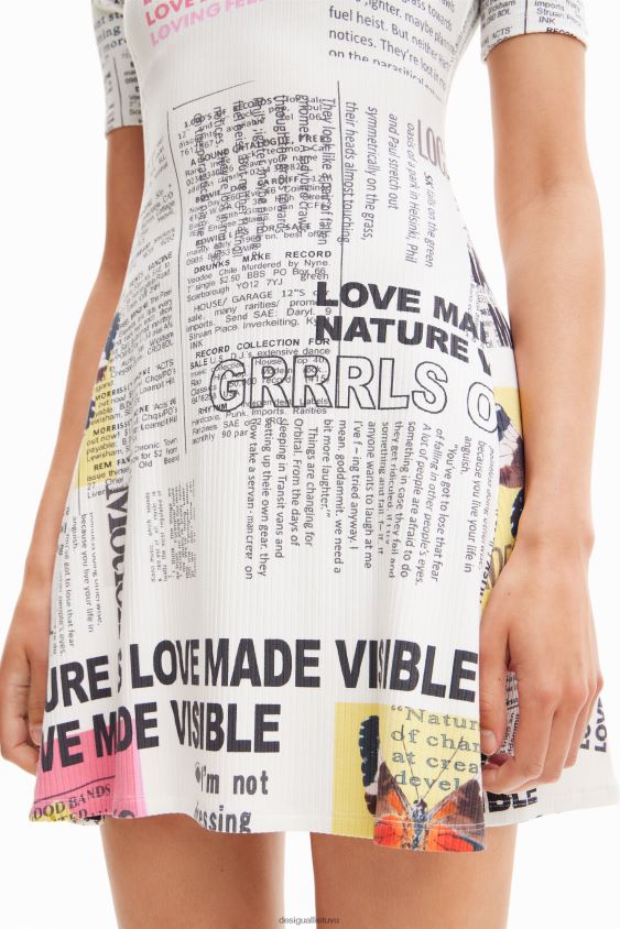 Desigual moterys trumpa laikraščio čiuožėjo suknelė apranga S606BV845
