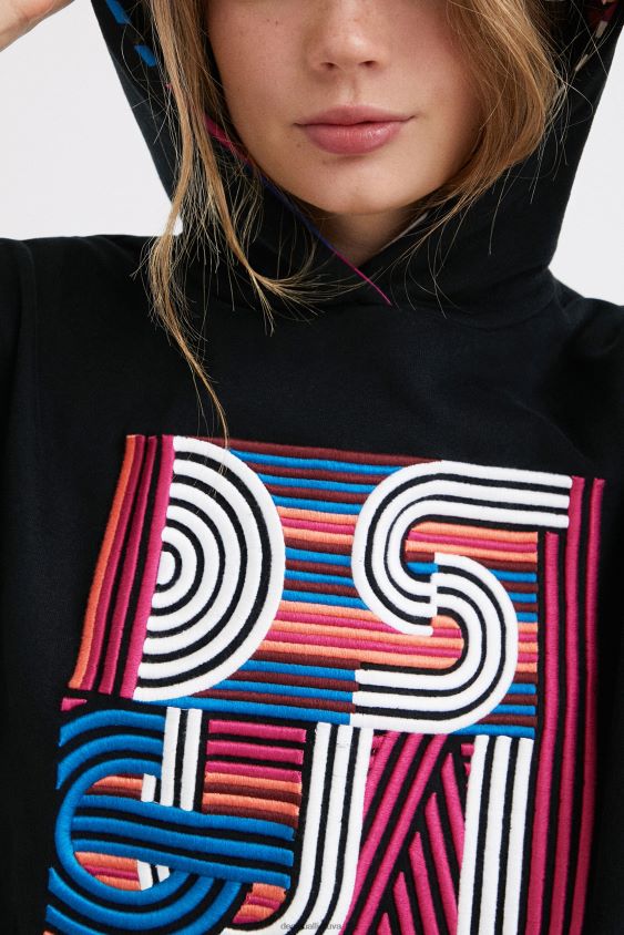 Desigual moterys trumpa pliušinė suknelė su gobtuvu apranga S606BV1038