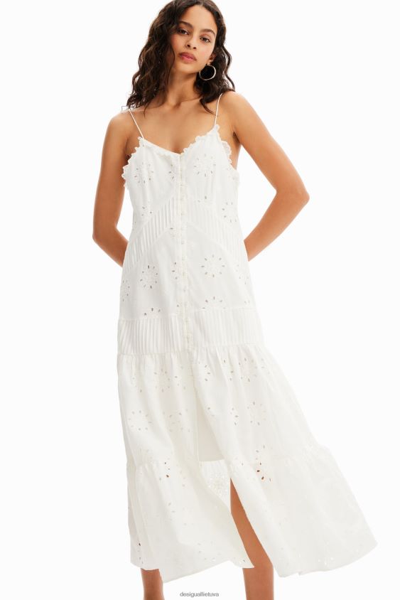 Desigual moterys Šveicariška siuvinėta midi suknelė apranga S606BV478