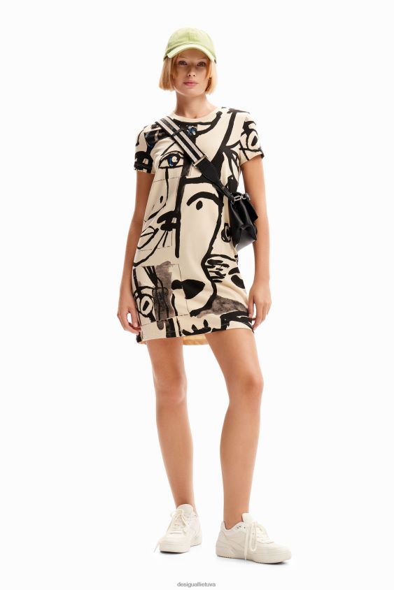 Desigual moterys veido mini marškinėlių suknelė apranga S606BV1000