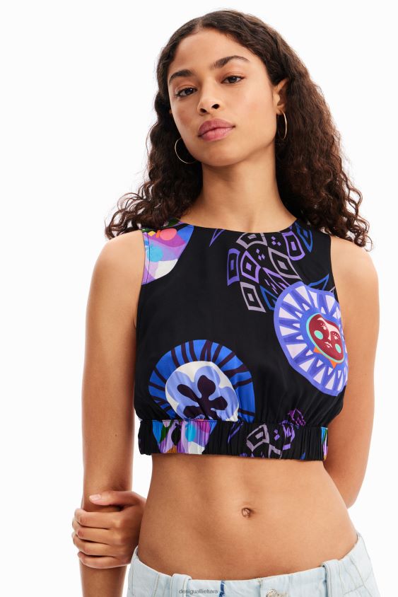 Desigual moterys m. christian Lacroix trumpas viršus su petnešėlėmis apranga S606BV737