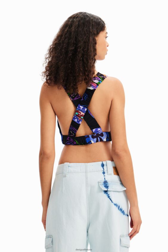 Desigual moterys m. christian Lacroix trumpas viršus su petnešėlėmis apranga S606BV737