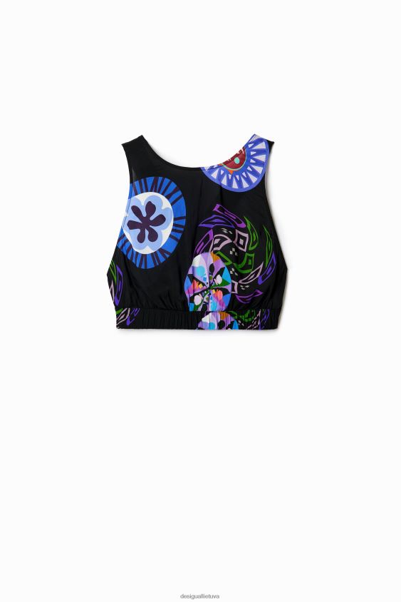 Desigual moterys m. christian Lacroix trumpas viršus su petnešėlėmis apranga S606BV737